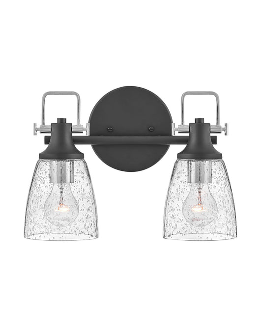 Easton Small Two Light Vanity In Black Finish
