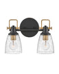 Easton Small Two Light Vanity In Black Finish