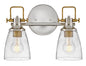 Easton Small Two Light Vanity In Polished Nickel Finish