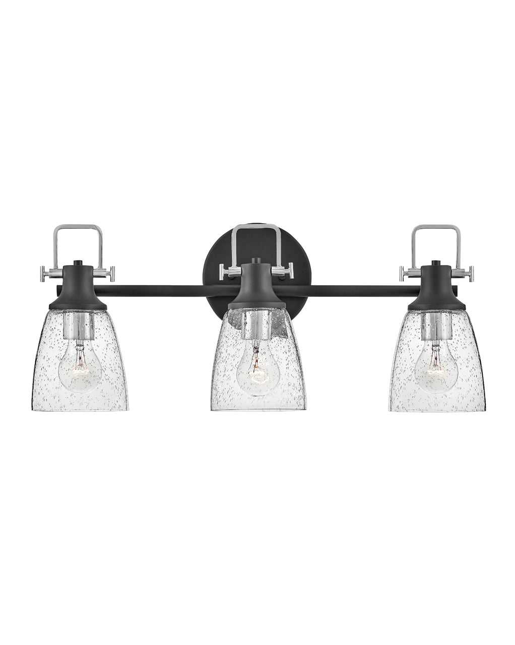 Easton Medium Three Light Vanity In Black Finish