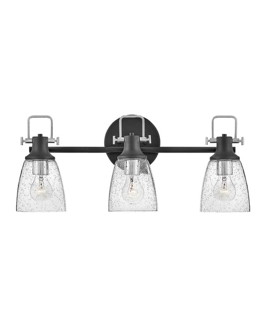 Easton Medium Three Light Vanity In Black Finish