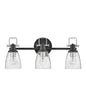 Easton Medium Three Light Vanity In Black Finish
