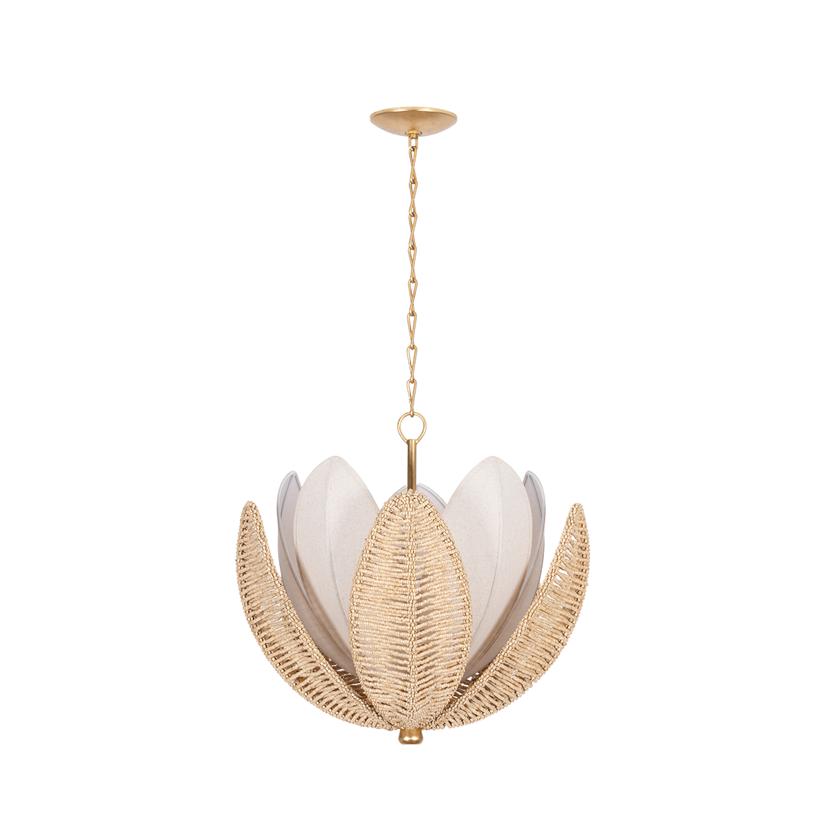 COSTA BRAVA Chandelier In VINTAGE GOLD LEAF Finish