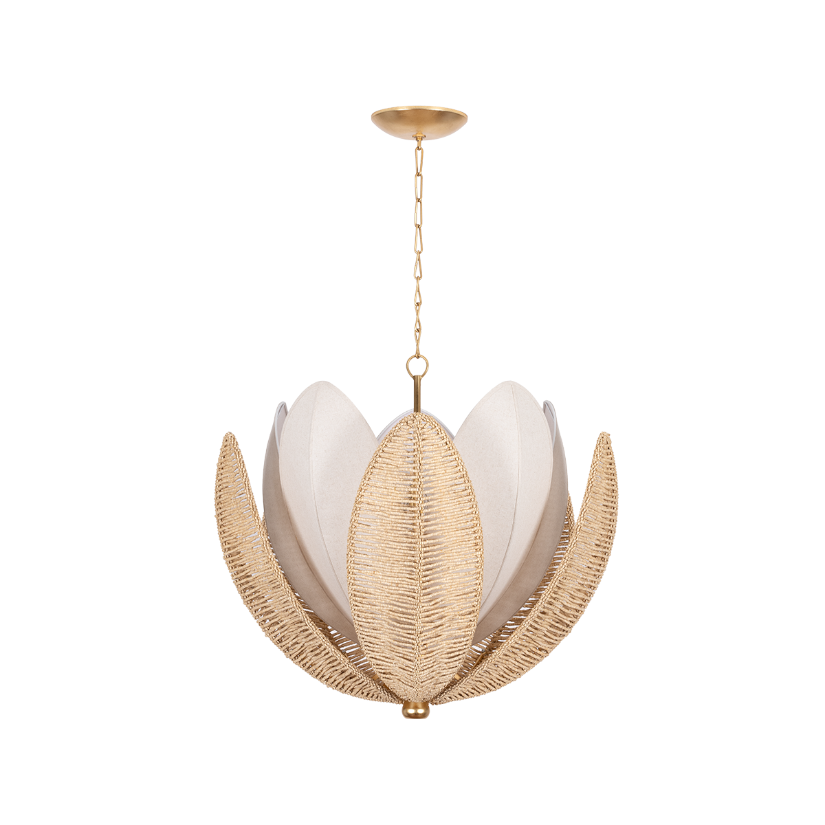 COSTA BRAVA Chandelier In VINTAGE GOLD LEAF Finish