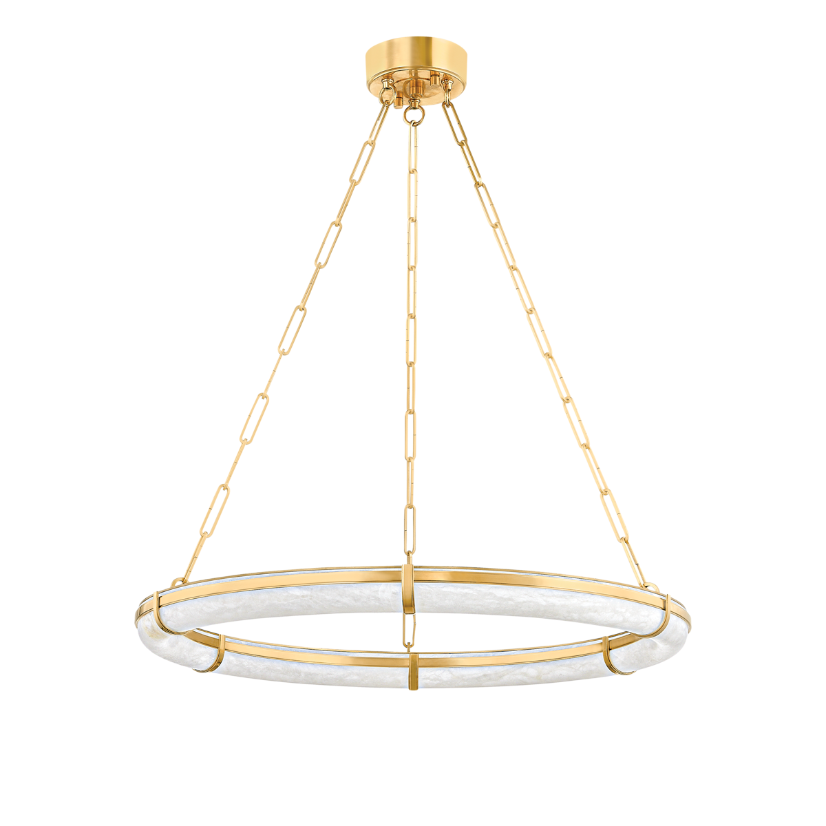 SENNETT Chandelier with Aged Brass Finish