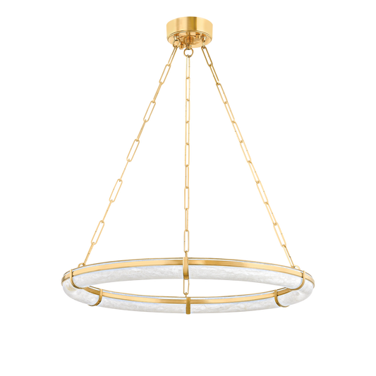 SENNETT Chandelier with Aged Brass Finish