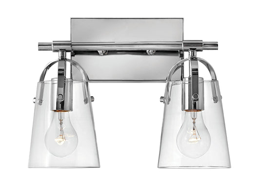 Foster Small Two Light Vanity In Chrome Finish