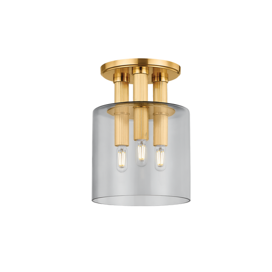 CRYSTLER FLUSH MOUNT with AGED BRASS Finish