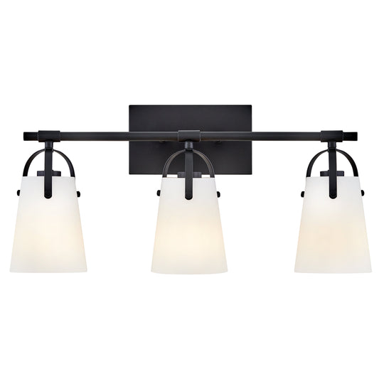 Foster Medium Three Light Vanity In Black Finish