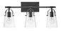 Foster Medium Three Light Vanity In Black Finish