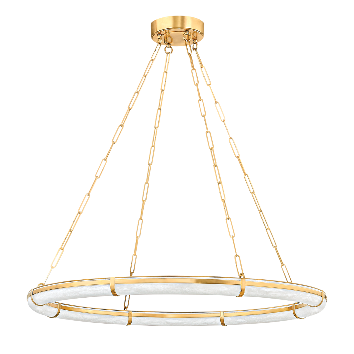 SENNETT Chandelier with Aged Brass Finish