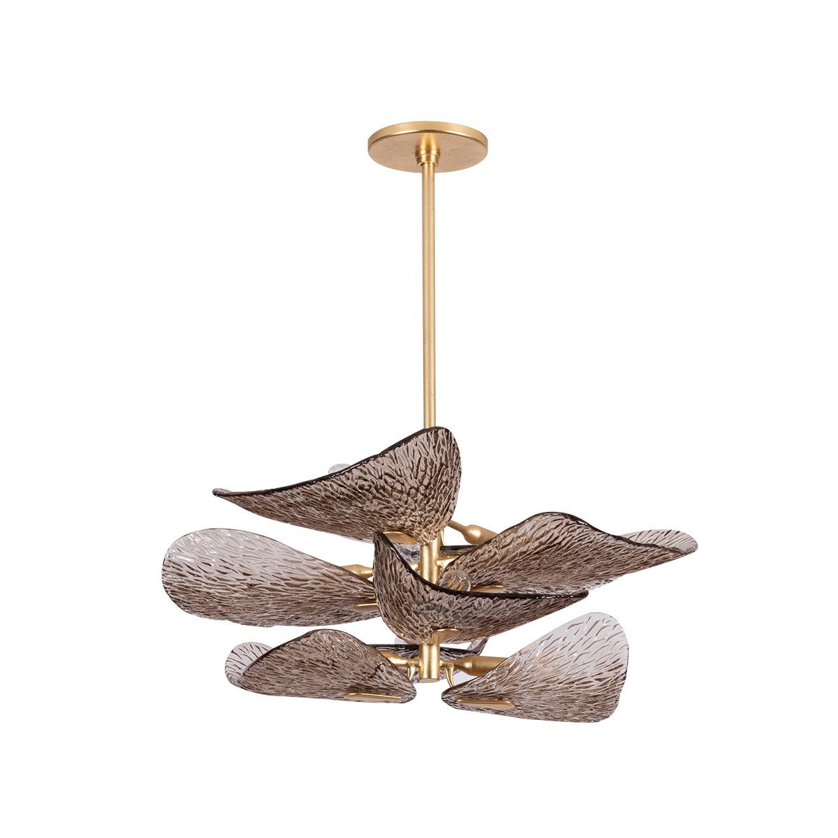 CARDIFF Semi Flush In VINTAGE GOLD LEAF Finish