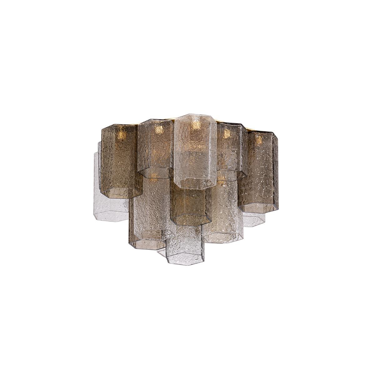 HELSINKI Semi Flush In VINTAGE GOLD LEAF Finish