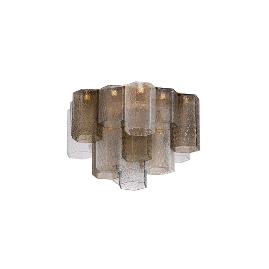 HELSINKI Semi Flush In VINTAGE GOLD LEAF Finish