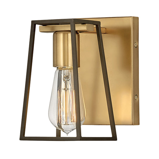 Filmore Small Single Light Vanity In Light Brass Finish