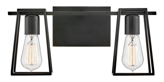 Filmore Small Two Light Vanity In Black Finish
