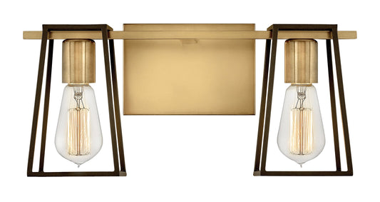 Filmore Small Two Light Vanity In Light Brass Finish
