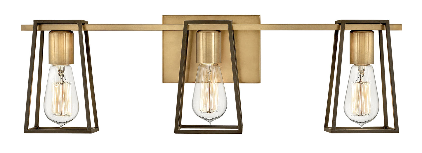 Filmore Medium Three Light Vanity In Light Brass Finish