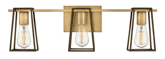 Filmore Medium Three Light Vanity In Light Brass Finish