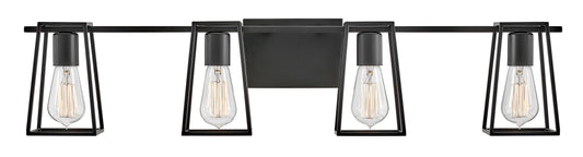 Filmore Large Four Light Vanity In Black Finish