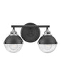Fletcher Small Two Light Vanity In Black Finish