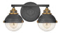 Fletcher Small Two Light Vanity In Black Finish