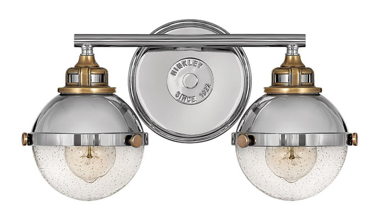 Fletcher Small Two Light Vanity In Polished Nickel Finish