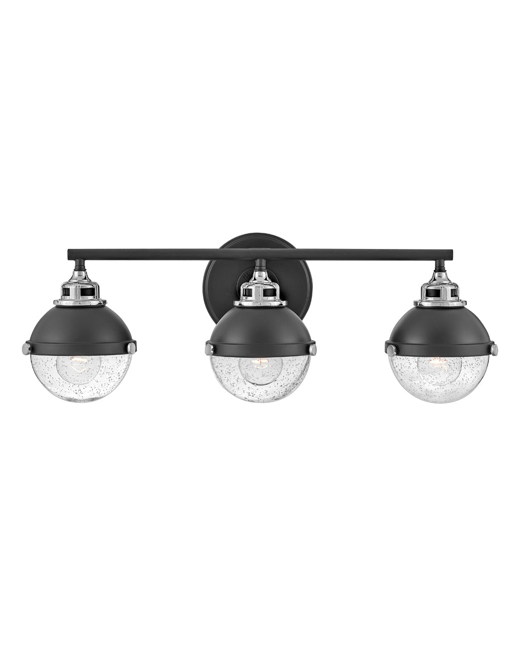 Fletcher Medium Three Light Vanity In Black Finish