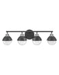 Fletcher Large Four Light Vanity In Black Finish