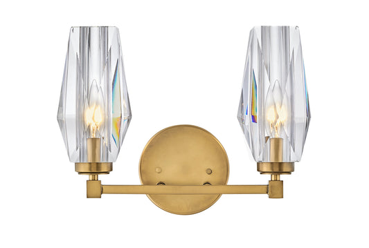 Ana Small Two Light Vanity In Light Brass Finish