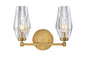 Ana Small Two Light Vanity In Light Brass Finish