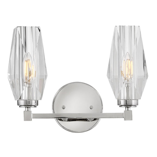 Ana Small Two Light Vanity In Polished Nickel Finish