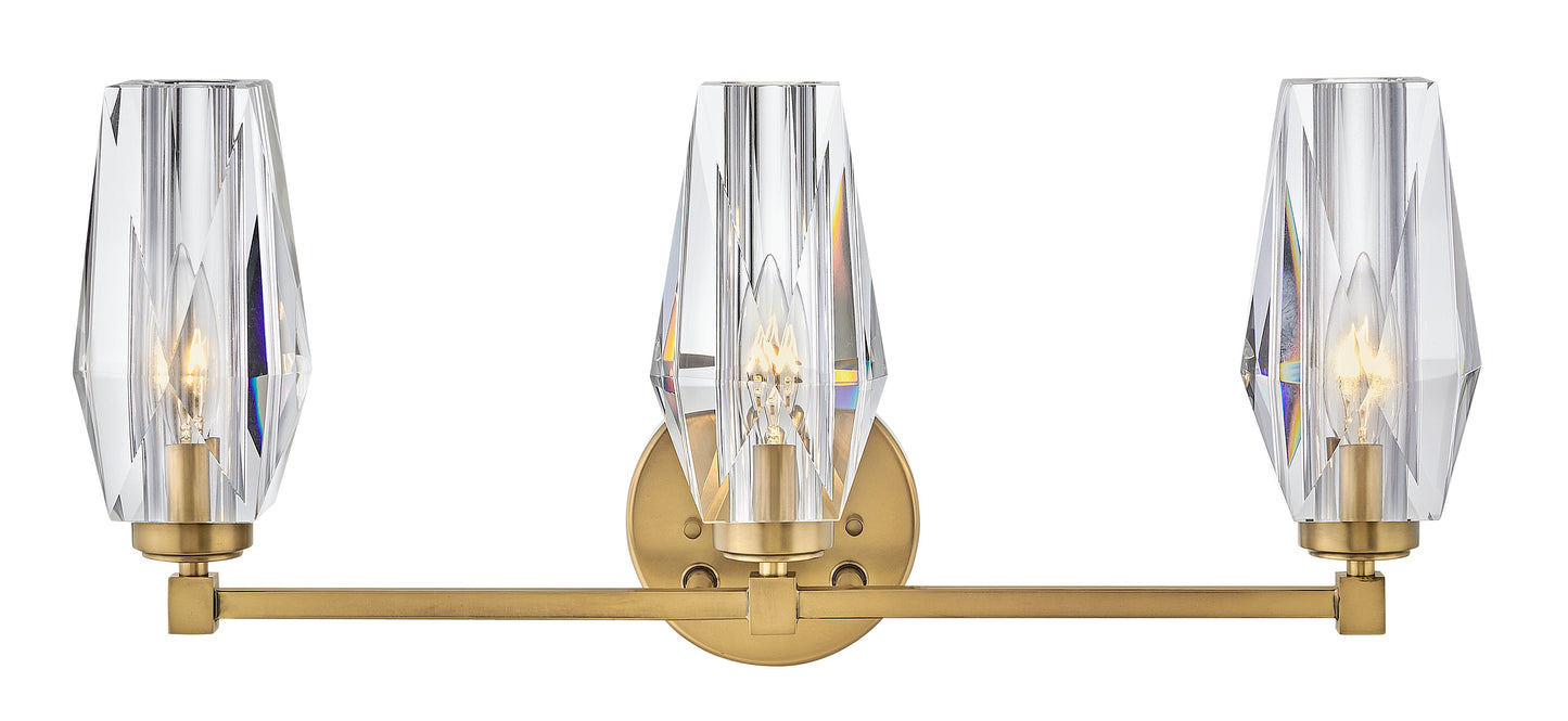 Ana Medium Three Light Vanity In Light Brass Finish