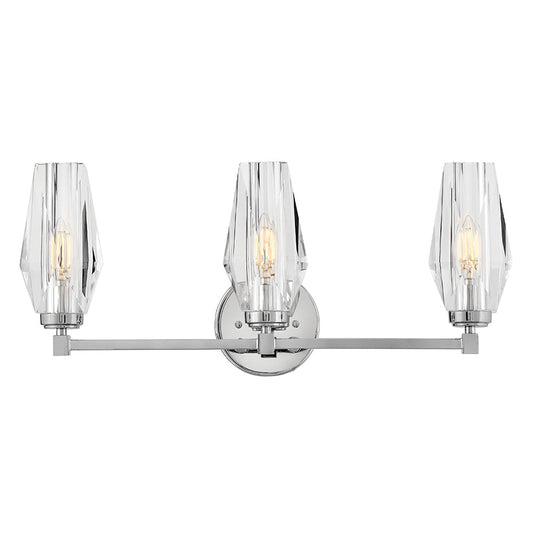 Ana Medium Three Light Vanity In Polished Nickel Finish