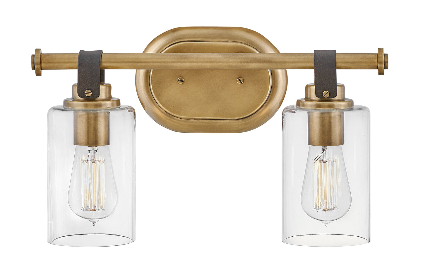 Halstead Small Two Light Vanity In Light Brass Finish