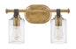 Halstead Small Two Light Vanity In Light Brass Finish