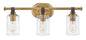 Halstead Medium Three Light Vanity In Light Brass Finish