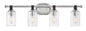 Halstead Large Four Light Vanity In Chrome Finish