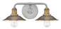 Rigby Small Two Light Vanity In Brushed Nickel Finish