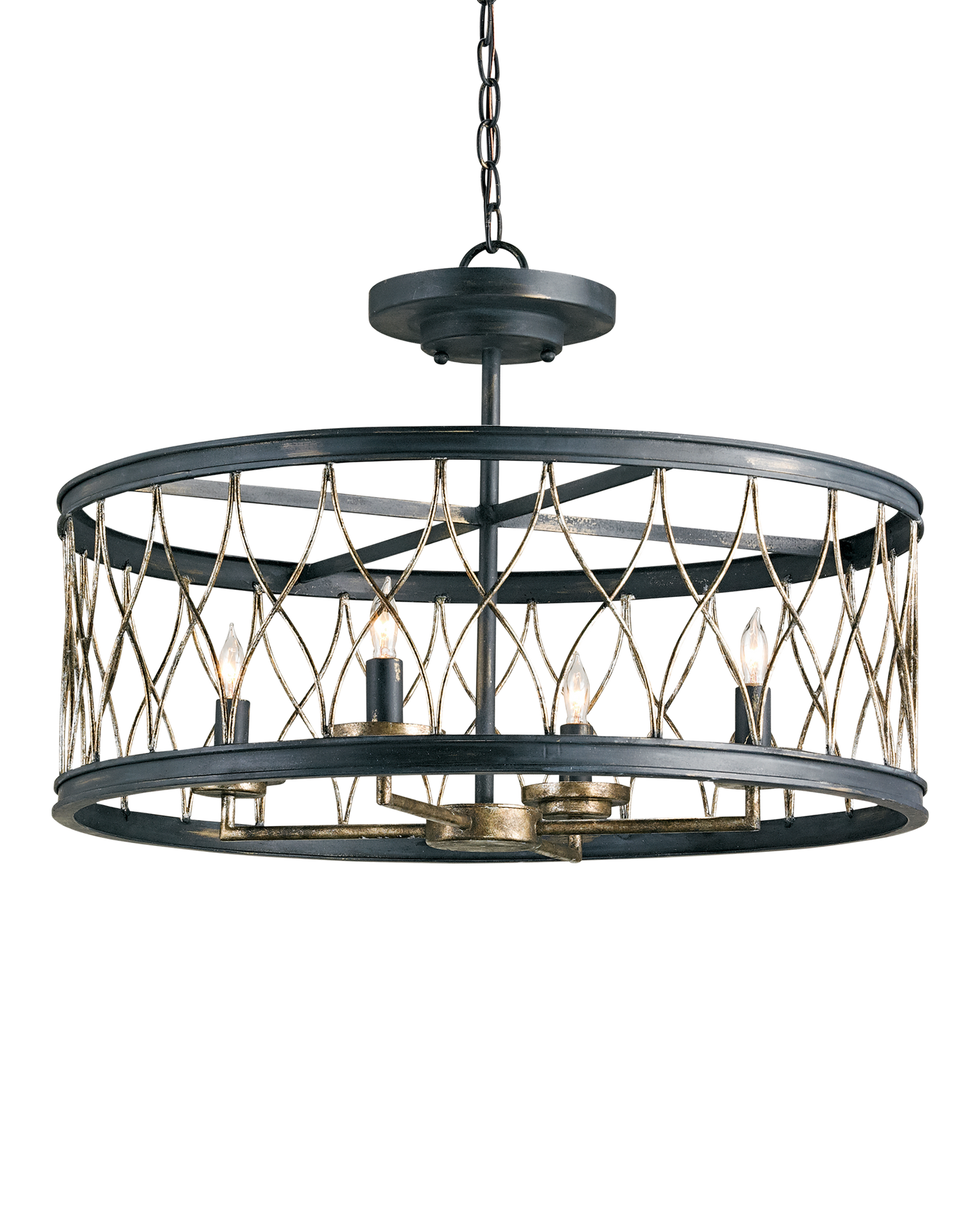 Crisscross Black Semi-Flush Mount
