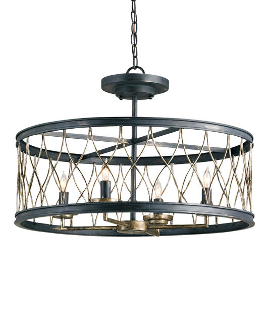 Crisscross Black Semi-Flush Mount