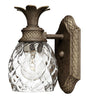 Plantation Small Single Light Sconce In Light Bronze Finish