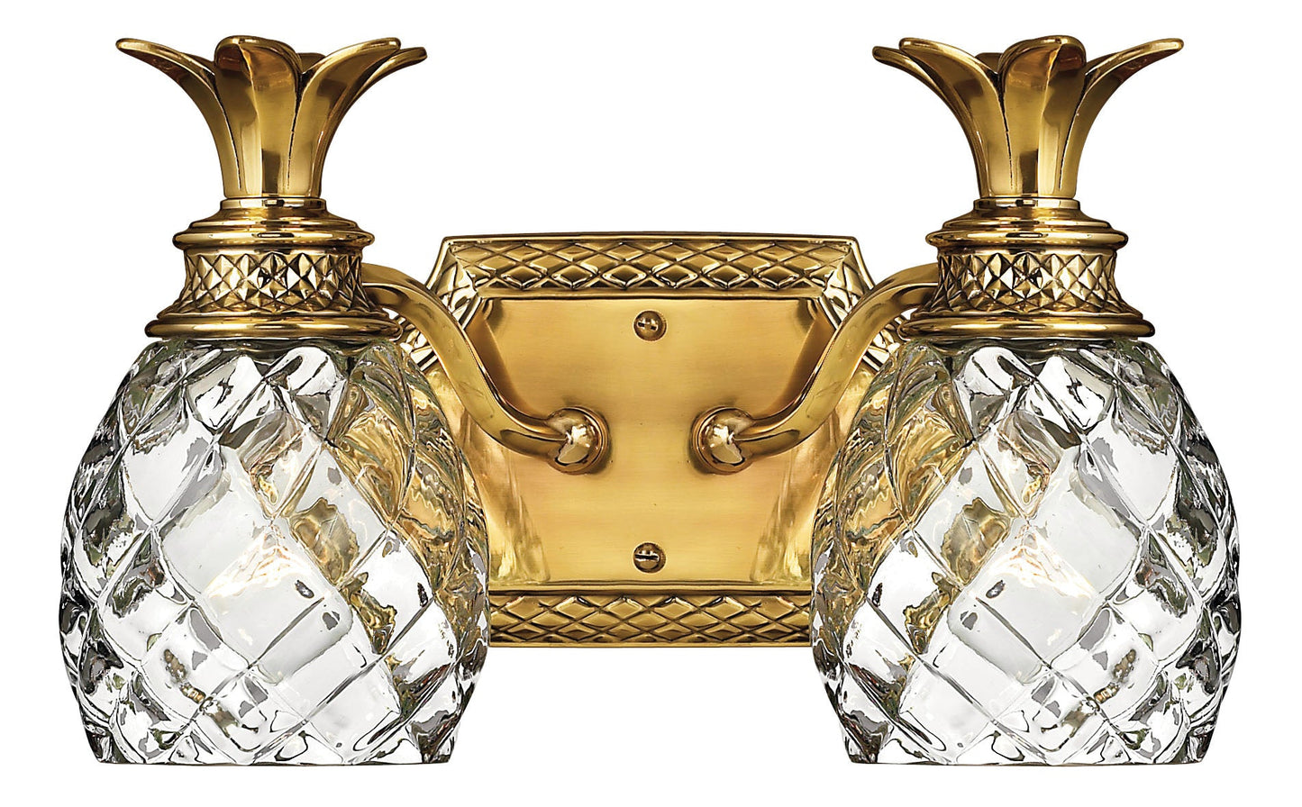 Plantation Small Two Light Vanity In Gold Finish