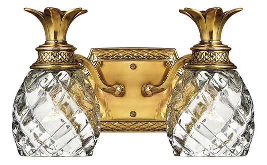 Plantation Small Two Light Vanity In Gold Finish