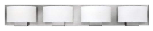 Mila Large Four Light Vanity In Brushed Nickel Finish