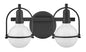 Somerset Small Two Light Vanity In Black Finish
