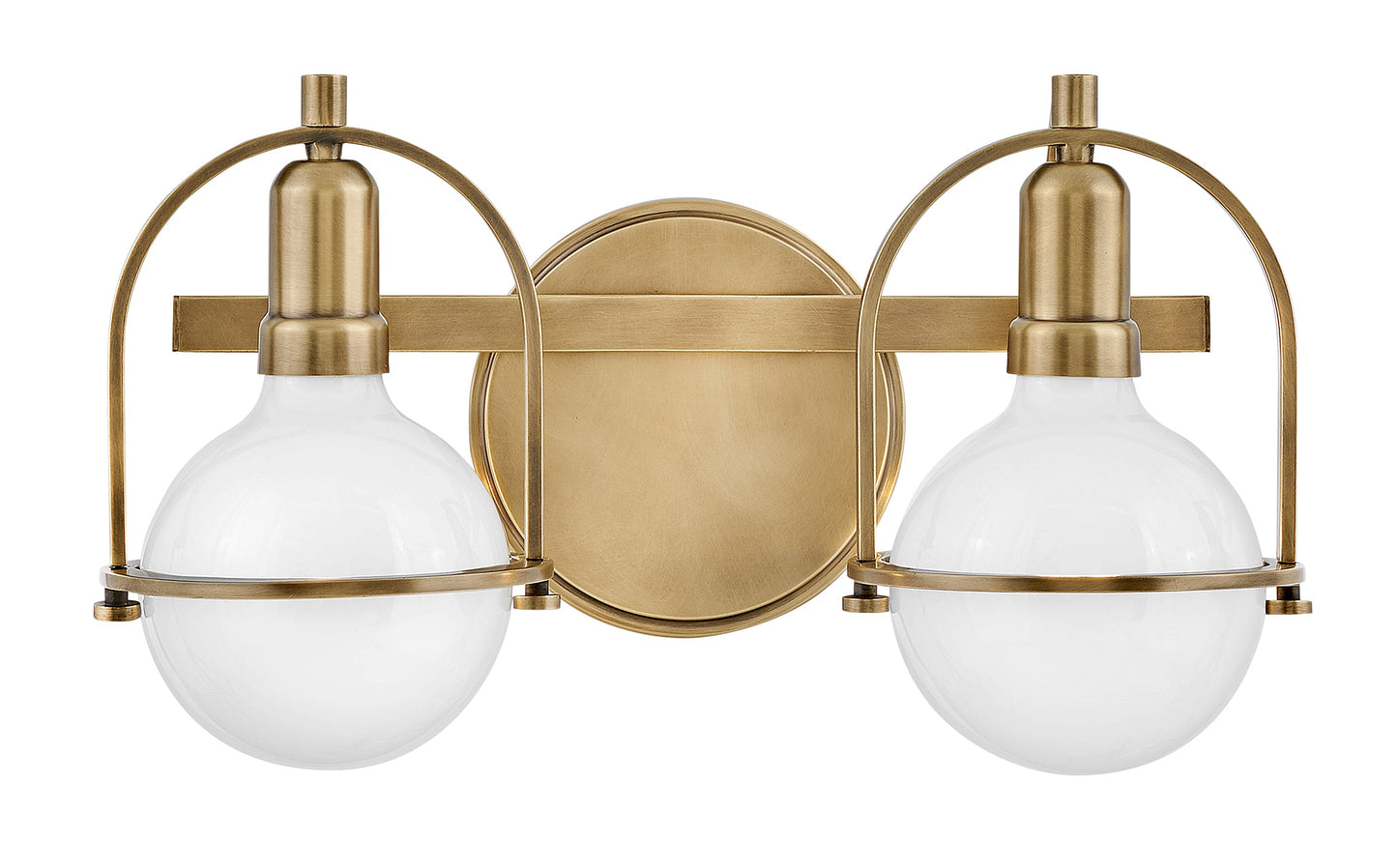 Somerset Small Two Light Vanity In Light Brass Finish
