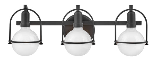Somerset Medium Three Light Vanity In Black Finish
