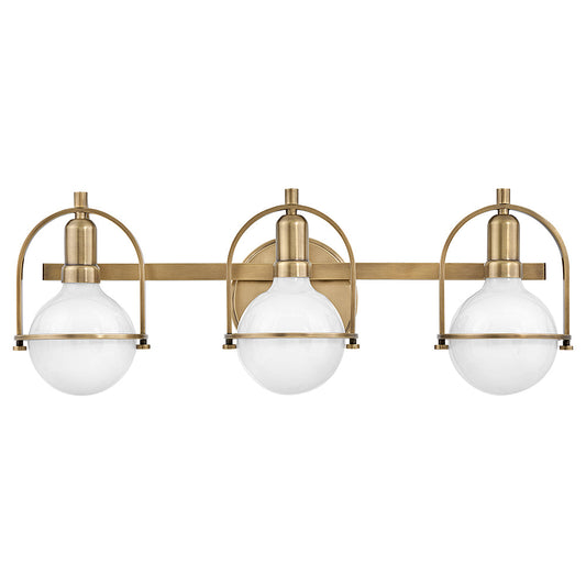 Somerset Medium Three Light Vanity In Light Brass Finish