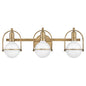 Somerset Medium Three Light Vanity In Light Brass Finish